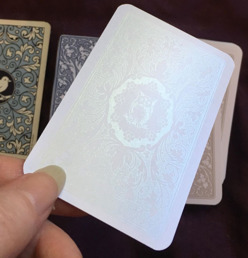 Weisse Eule Lenormand backs with metallic silver finish